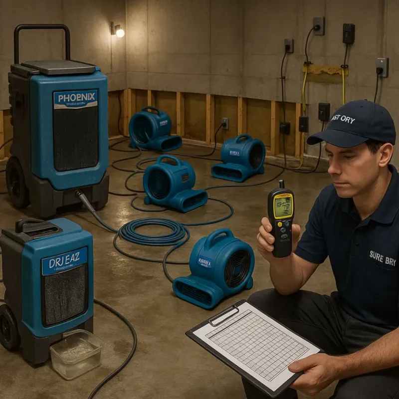 Structural Drying and Dehumidification process in Harriman, NY